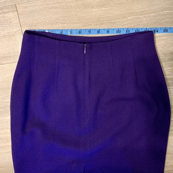 Vintage Wool Purple Pencil Skirt - Picture 5 of 7